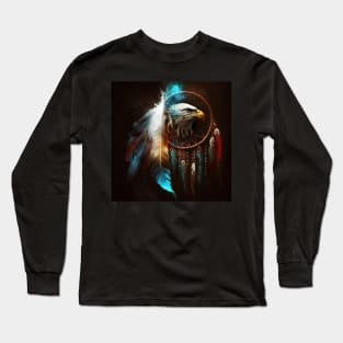 Native American Dream Catcher and Eagle Art Long Sleeve T-Shirt